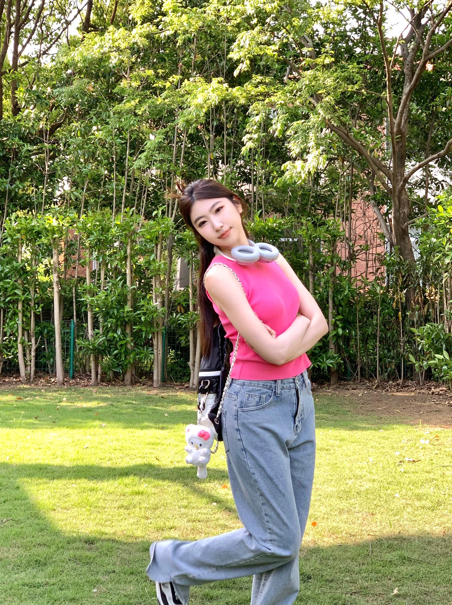 Chanel Rose Red Knitted Tank Top Size:36