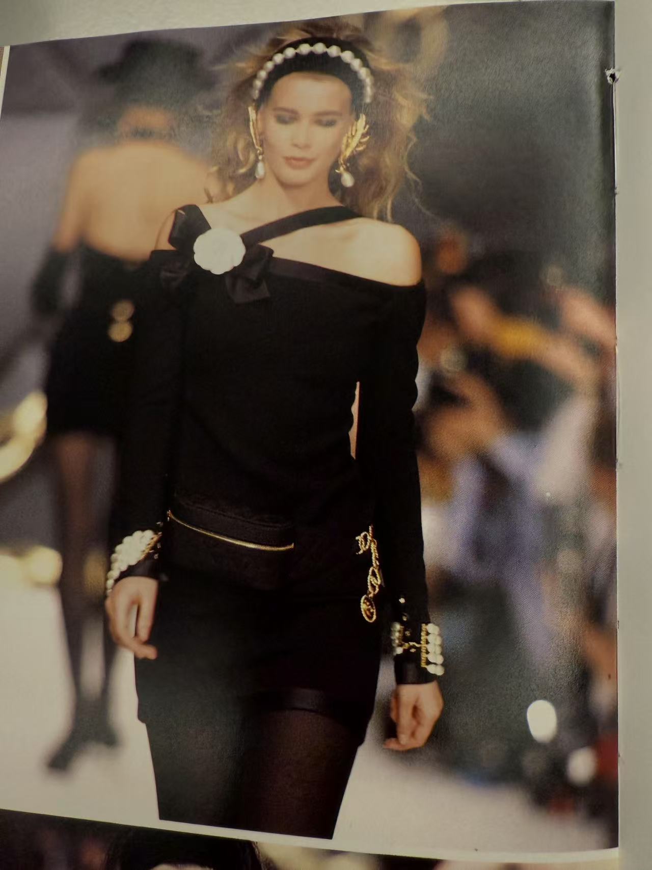 Chanel 1990 Black Camellia Dress Size:40