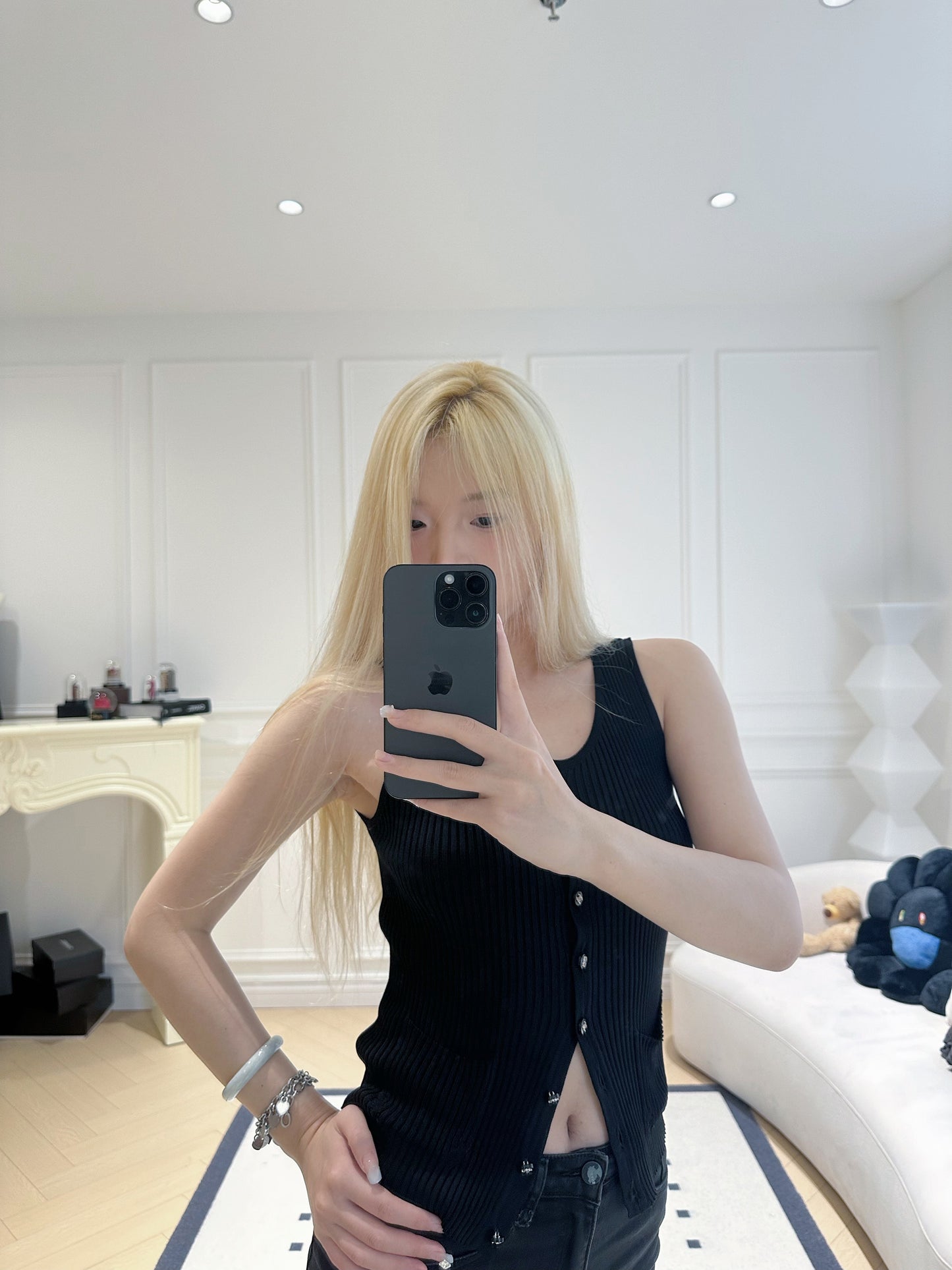 Chanel black knitted vest Size:38
