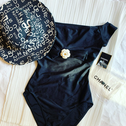 Chanel Classic Simple Black Swimsuit
