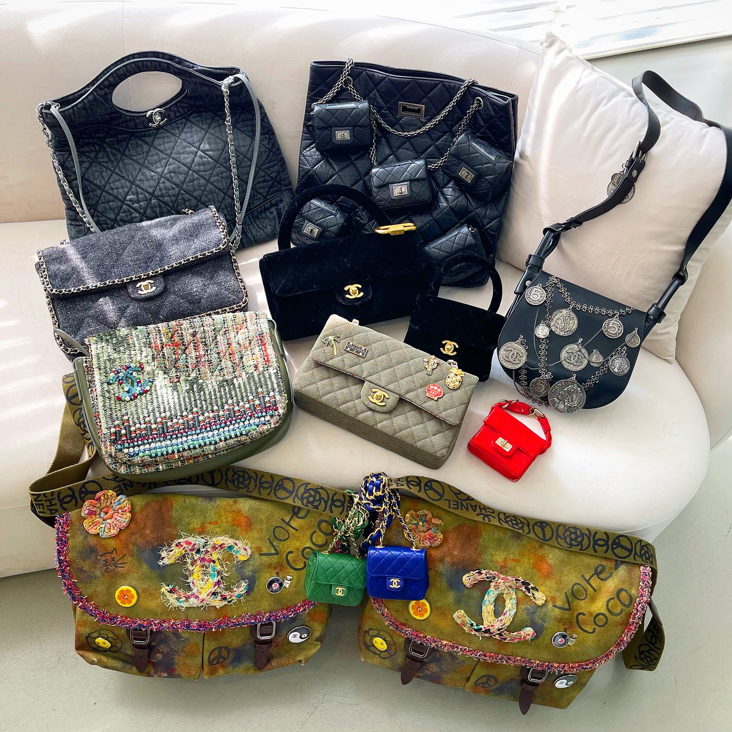 Chanel portrait coin saddle bag
