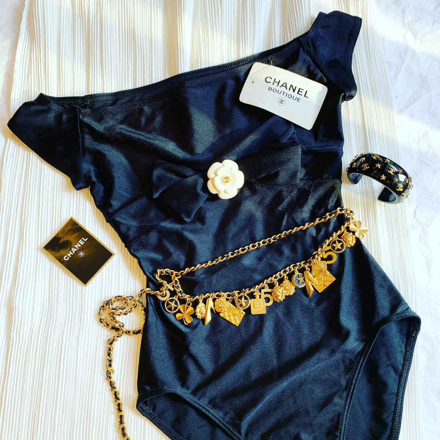 Chanel Classic Simple Black Swimsuit