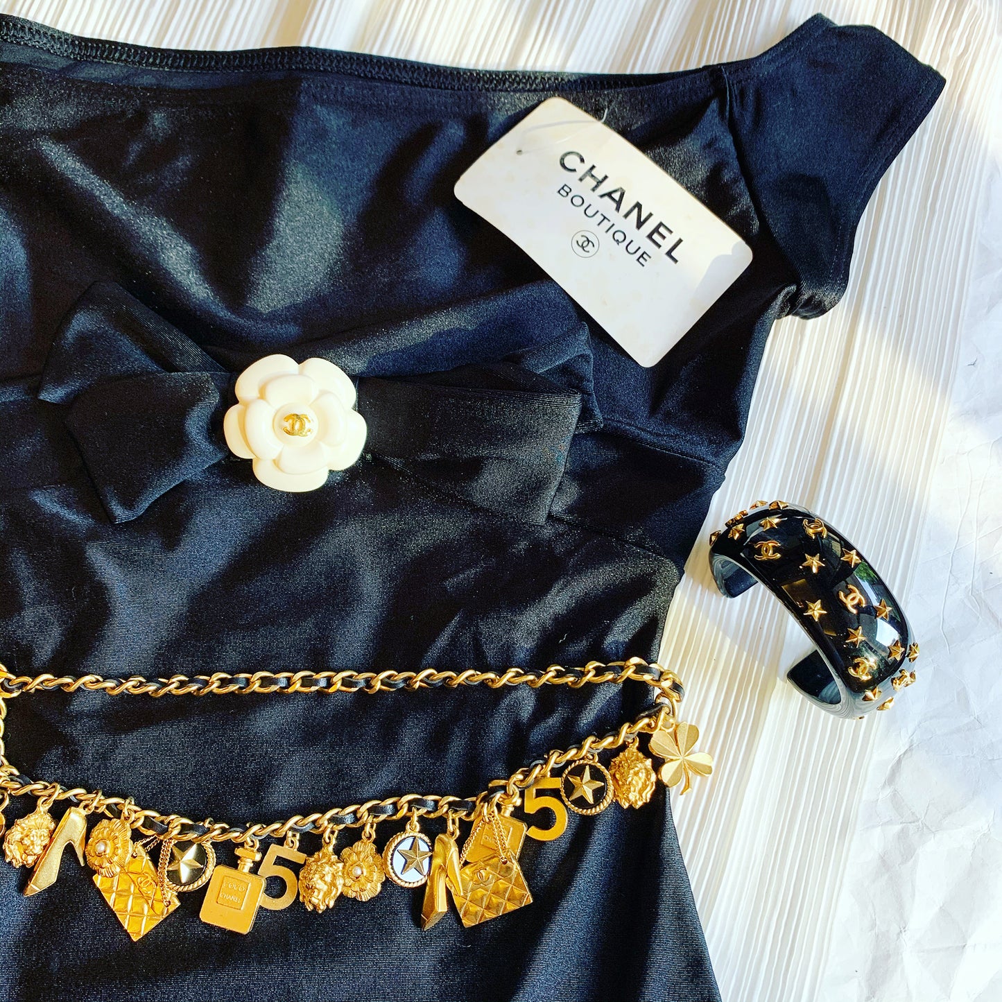 Chanel Classic Simple Black Swimsuit