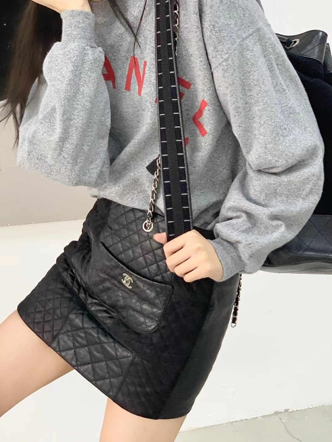 Chanel Classic Logo Grey Hoodie size:38