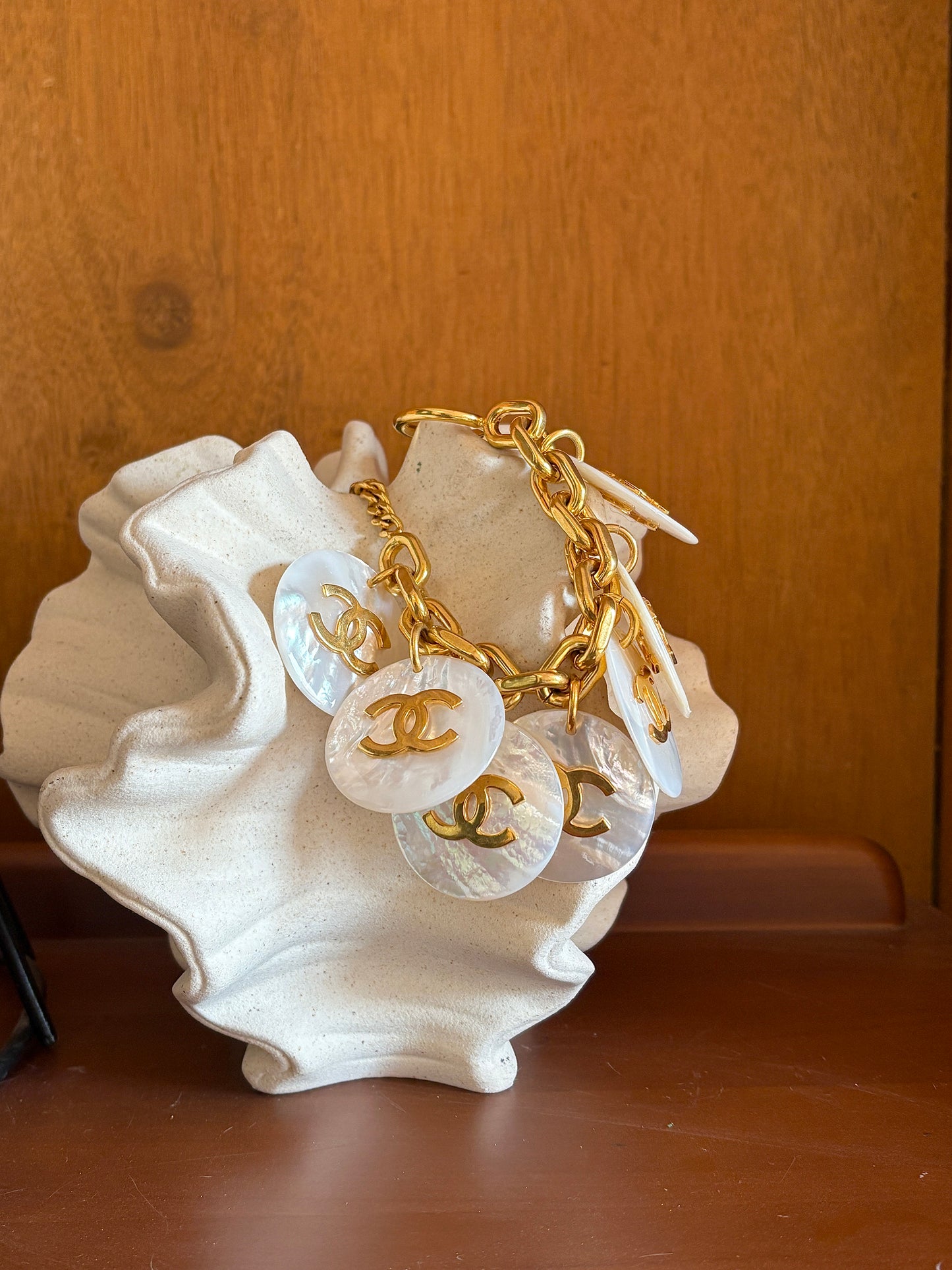 Chanel 80s Gold Logo Beimu Bracelet