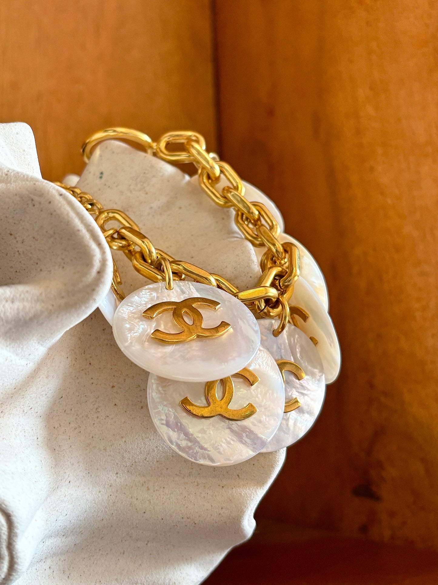 Chanel 80s Gold Logo Beimu Bracelet