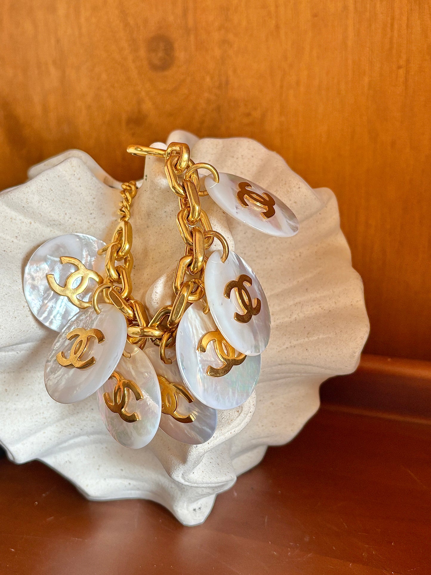Chanel 80s Gold Logo Beimu Bracelet