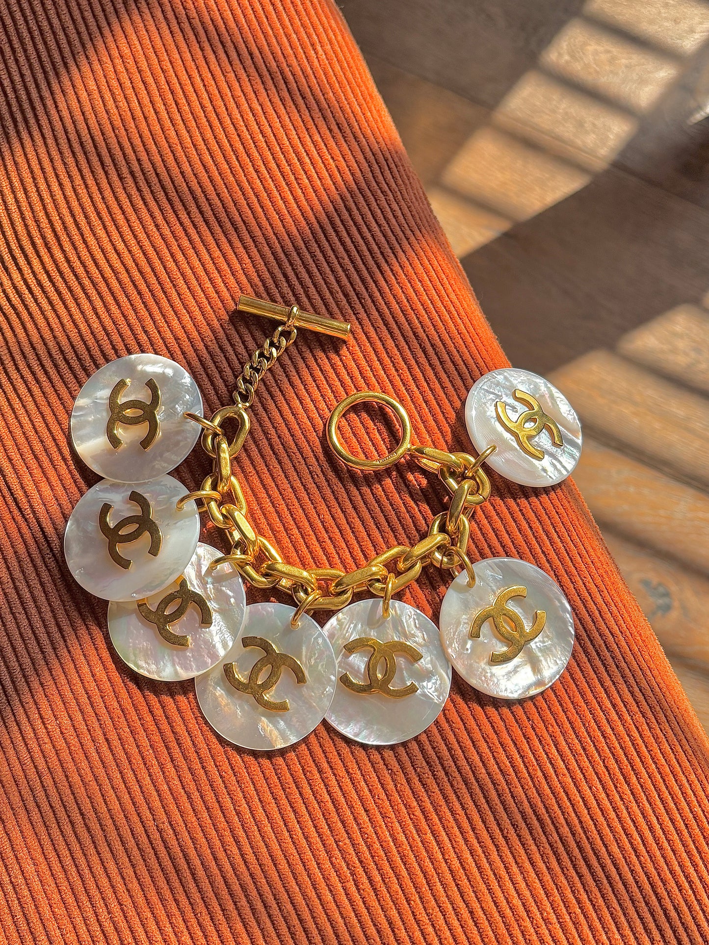 Chanel 80s Gold Logo Beimu Bracelet