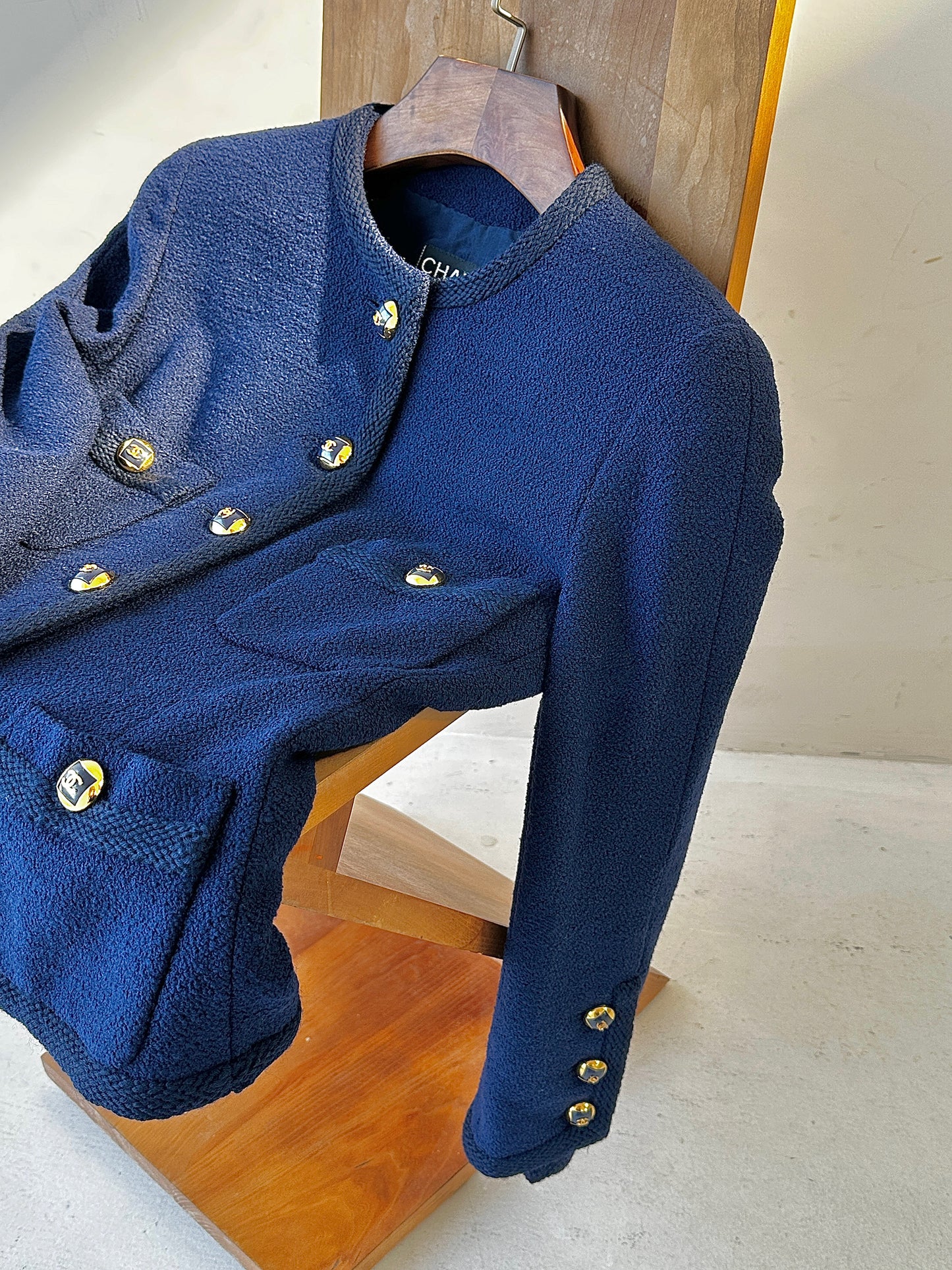 Chanel Blue Candy Button Coat size:36