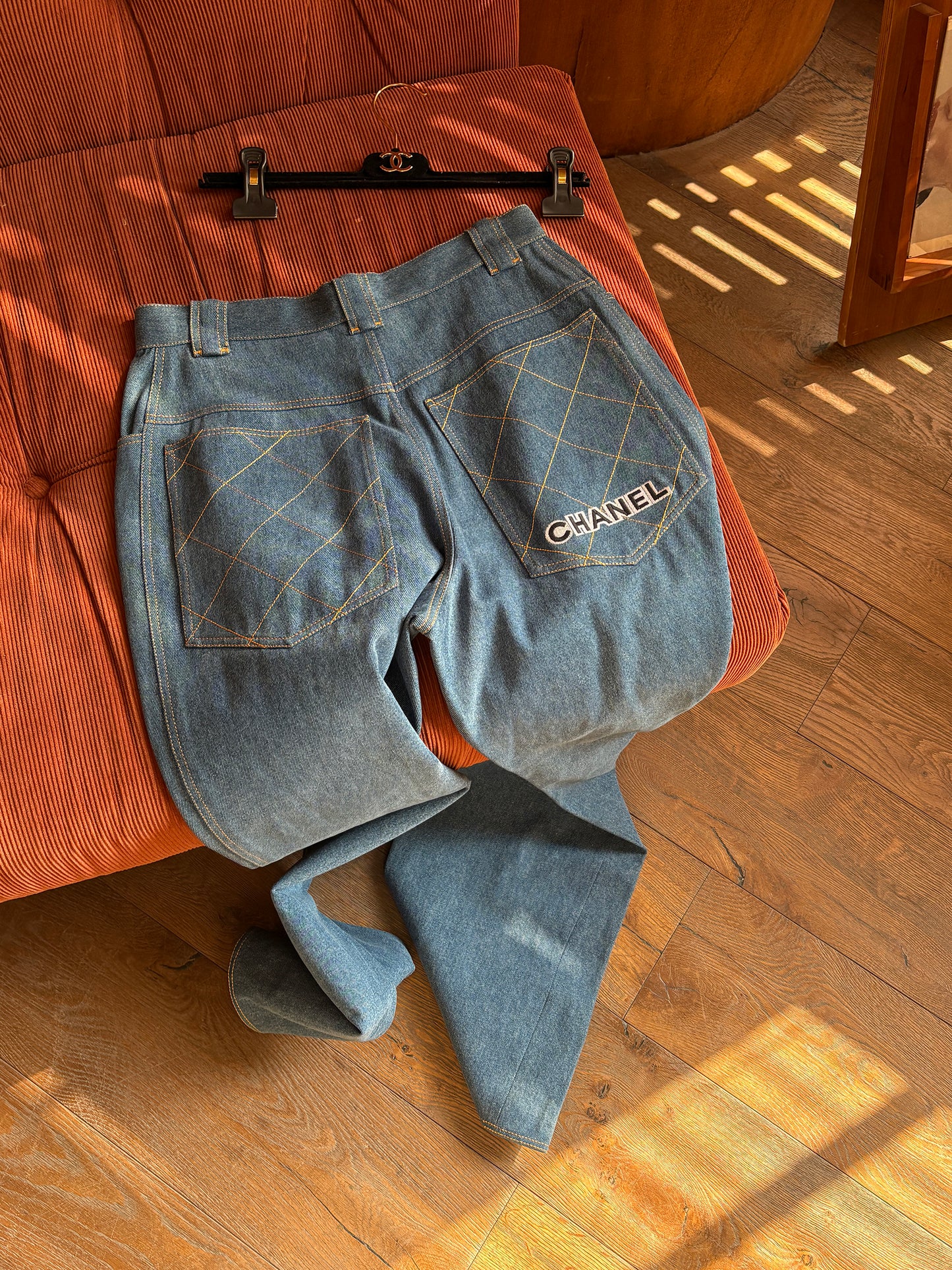 Chanel 1995 Rare Show Embroidered Jeans size:36