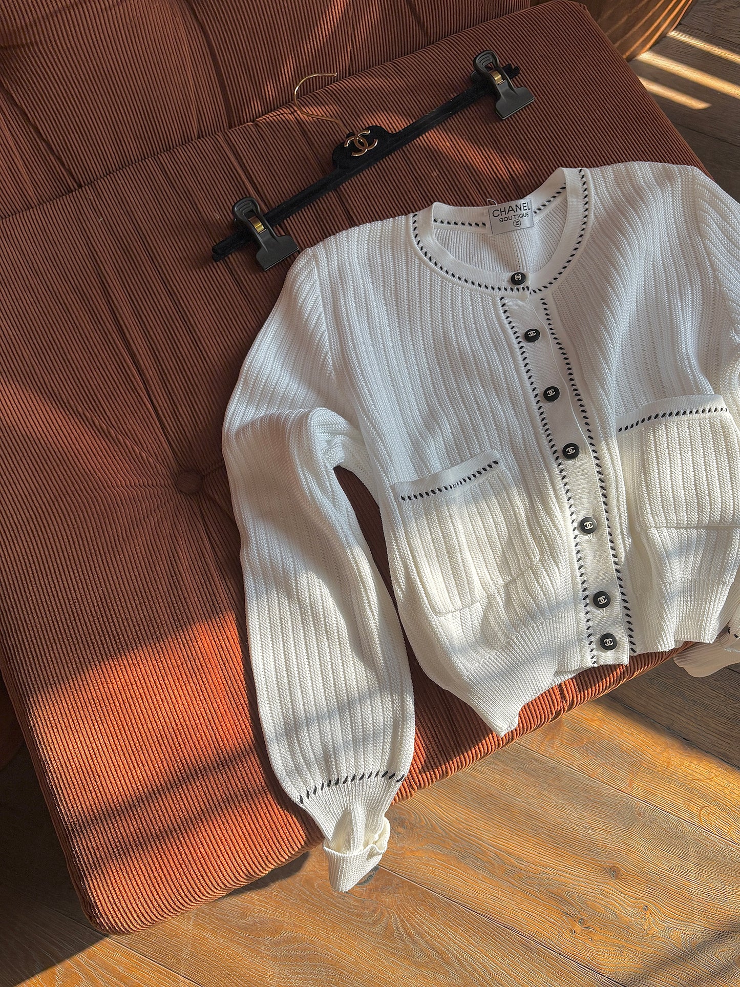 Chanel Vintage White Knitted Cardigan size:38