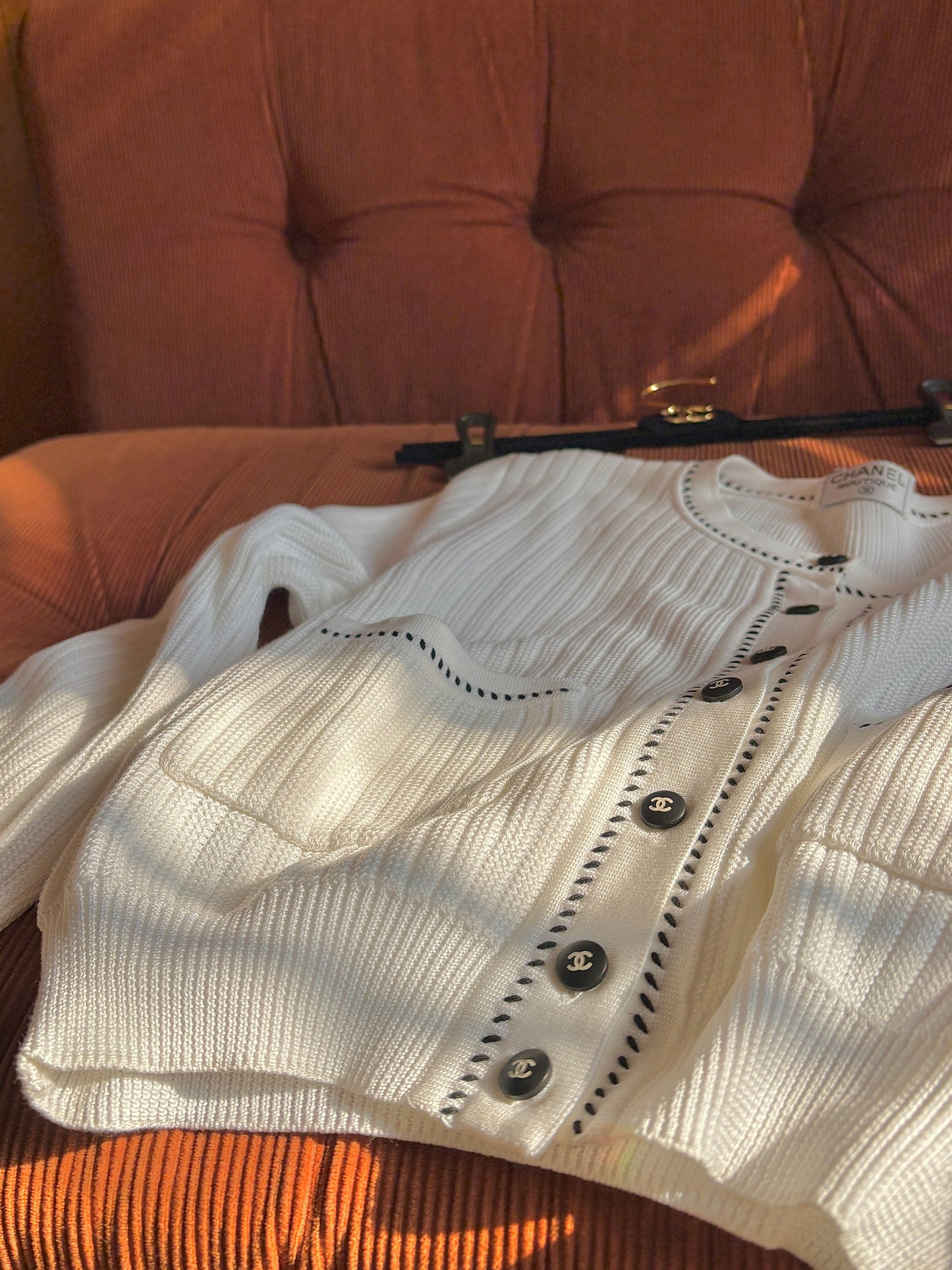 Chanel Vintage White Knitted Cardigan size:38