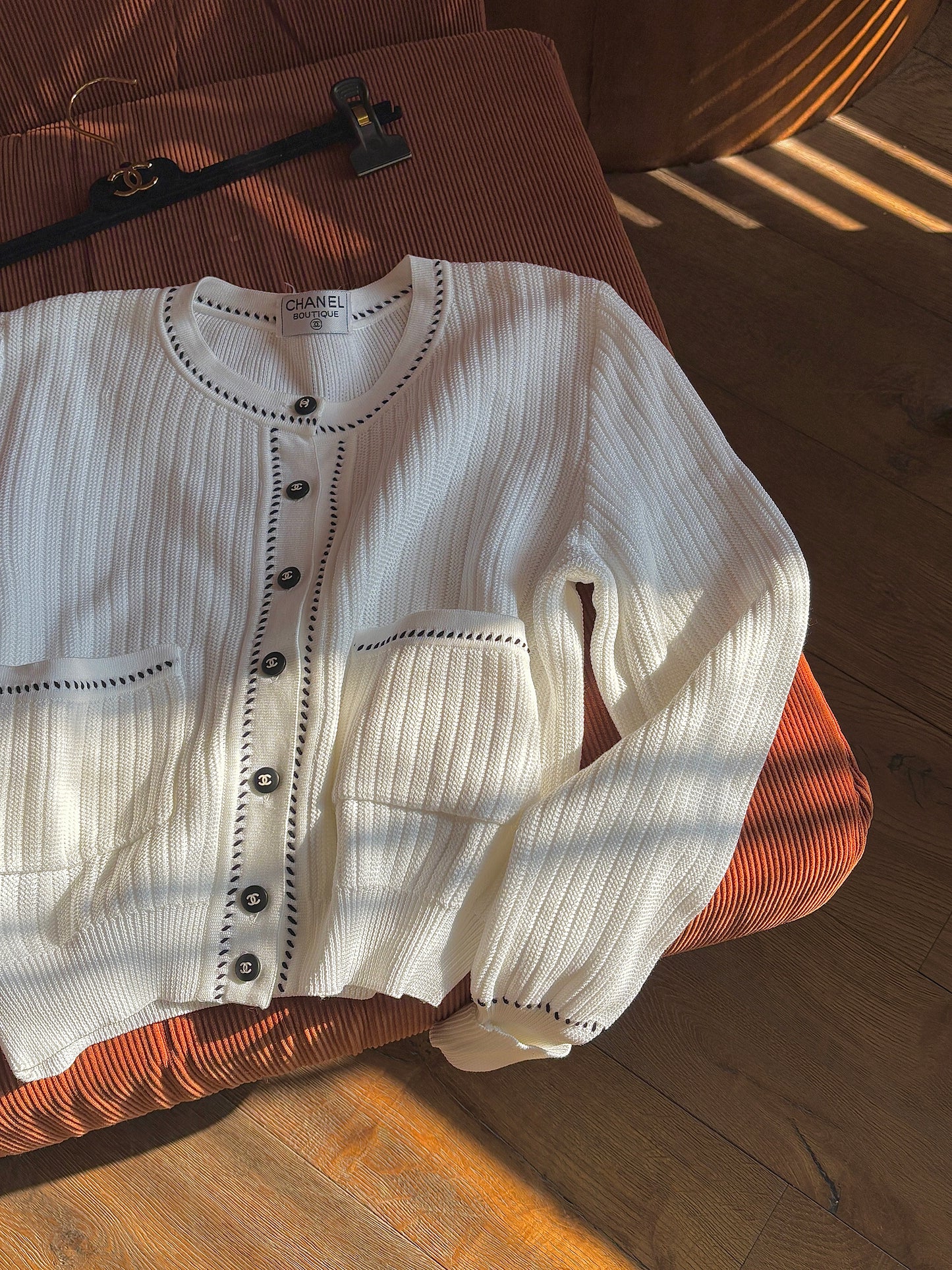 Chanel Vintage White Knitted Cardigan size:38