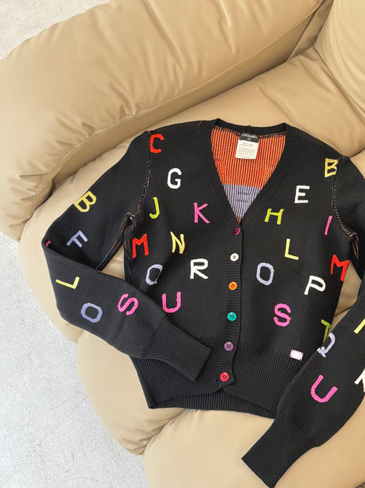 Chanel colored letter cardigan Size: 38