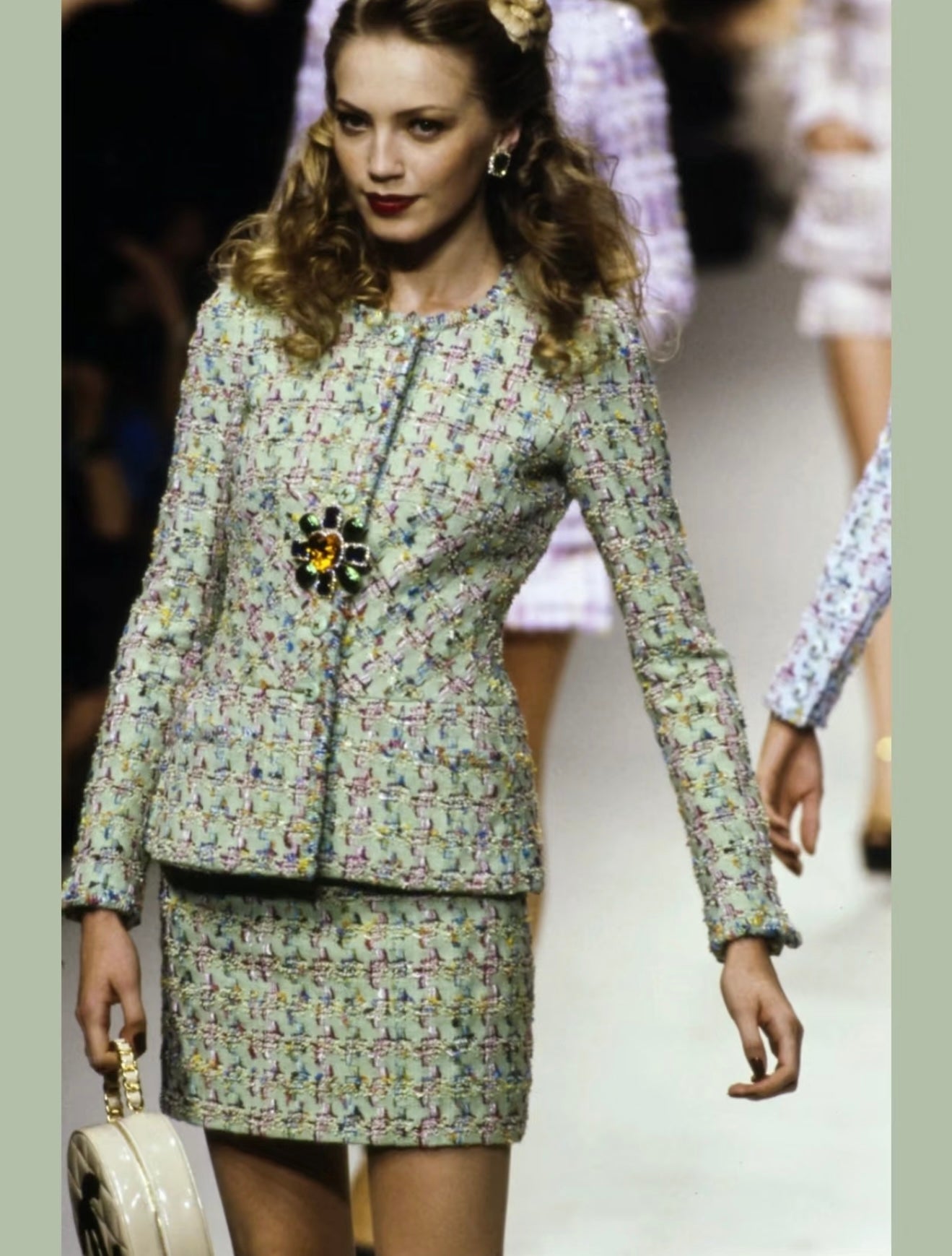 Chanel 1995 purple tweed set Size:36