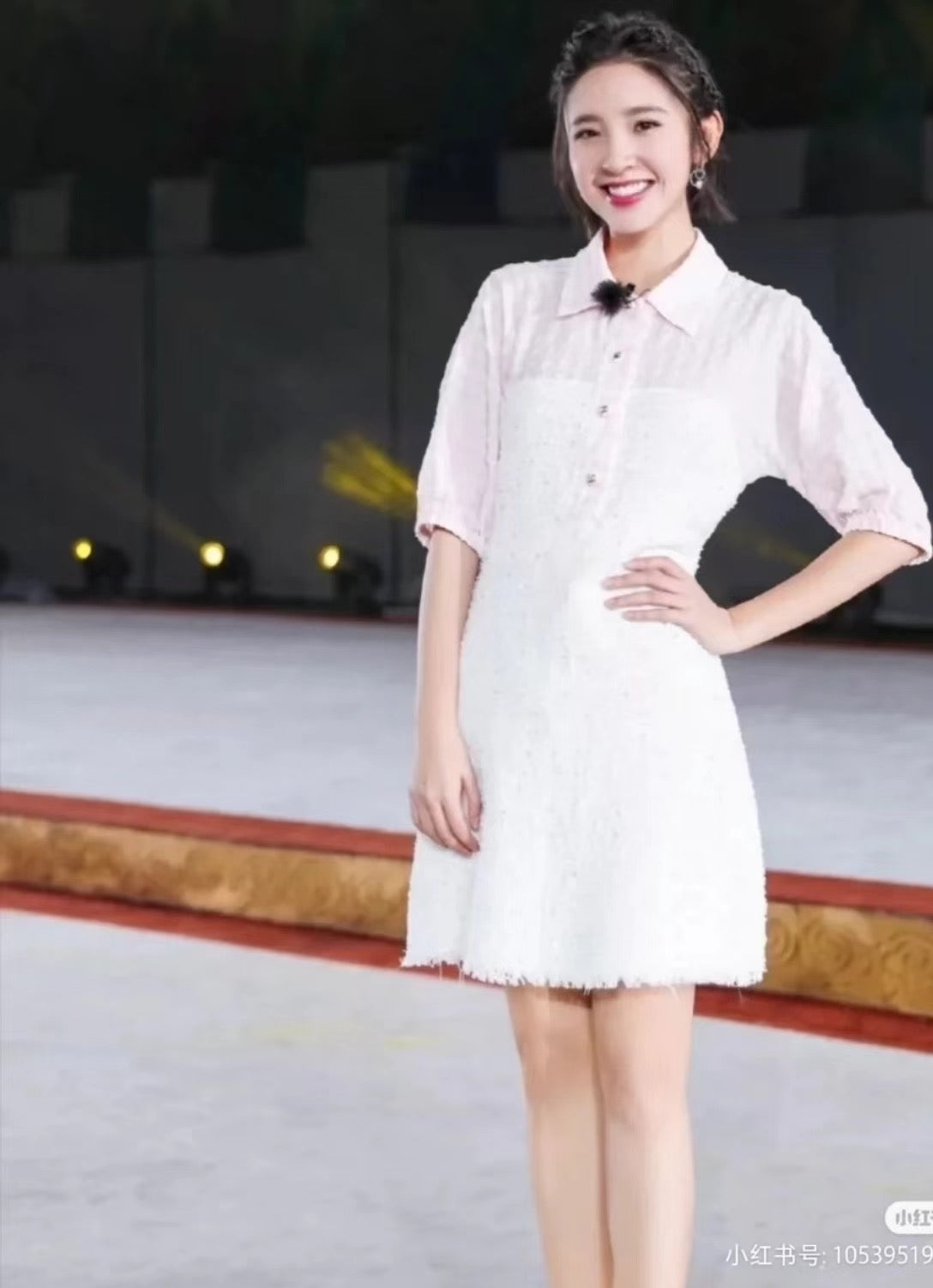 Chanel Vacation style pink dress Size:36