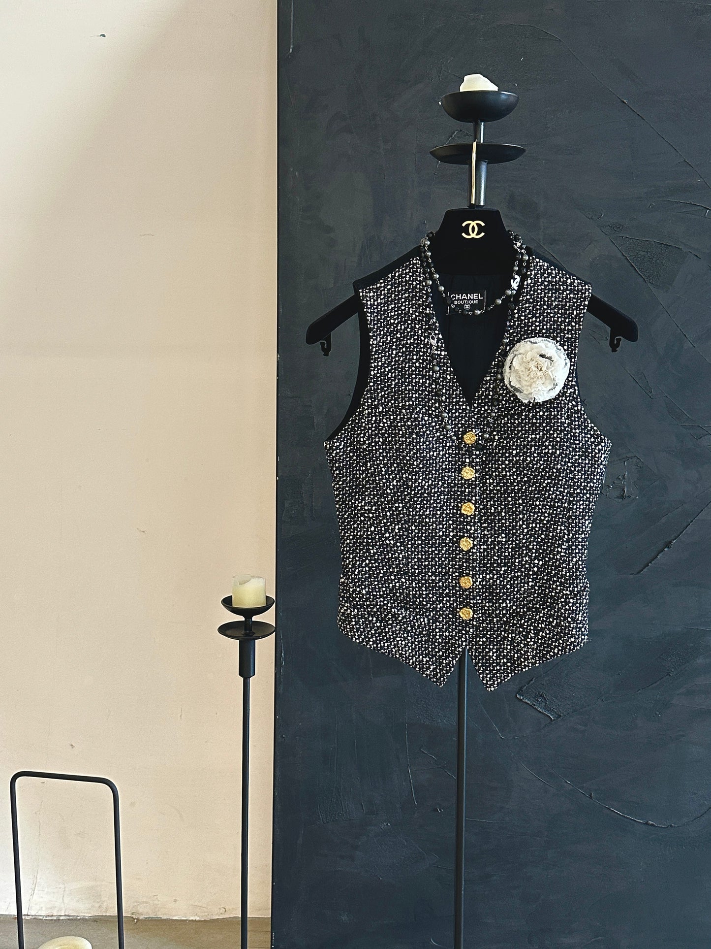 Chanel vintage grey woolen vest Size: 38