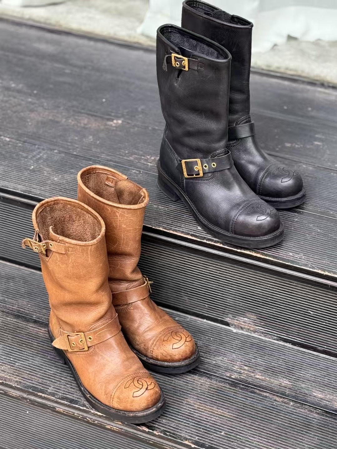 Chanel Brown/Black Boots Size:37