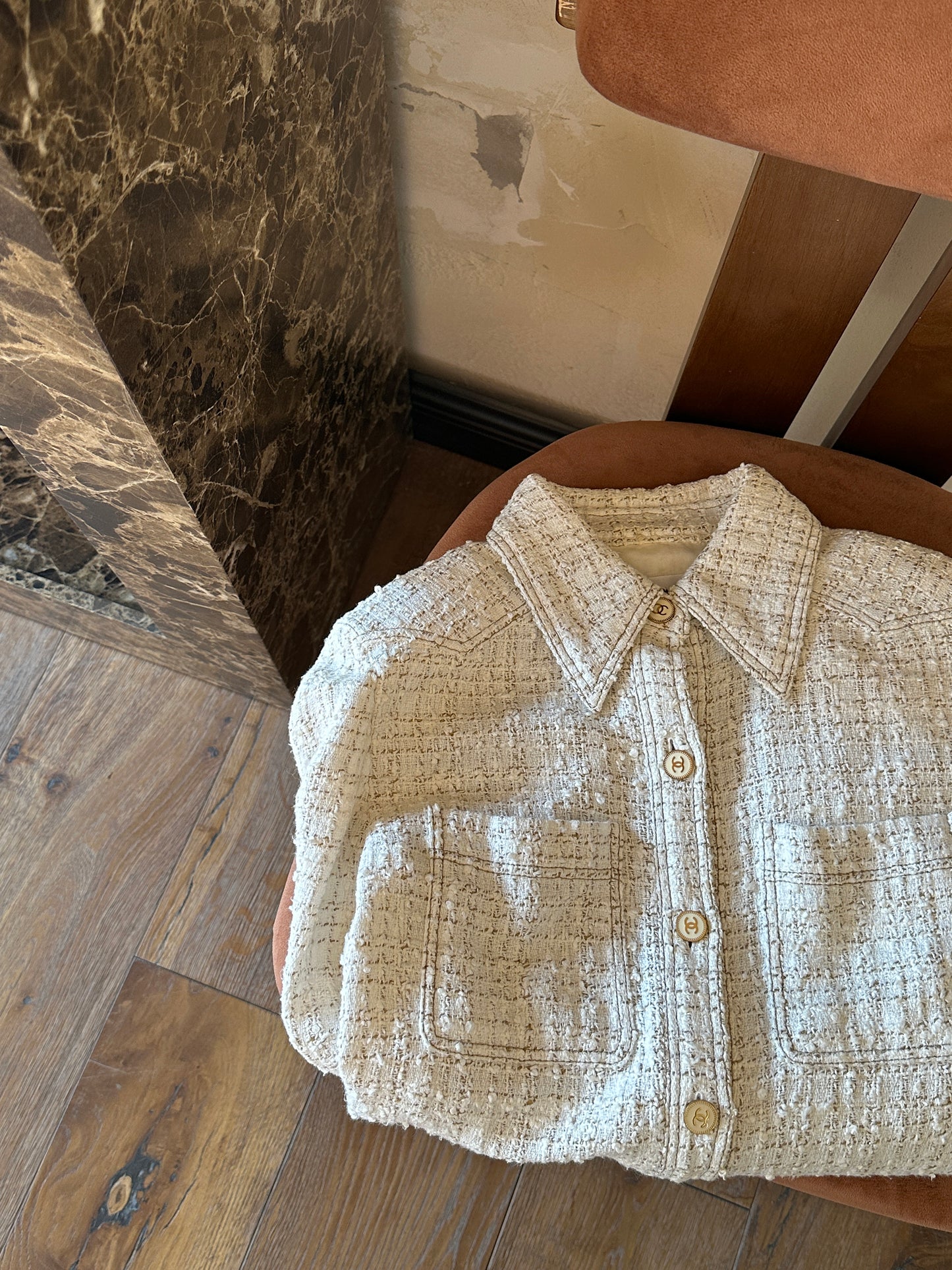 Chanel beige checkered shirt size:34