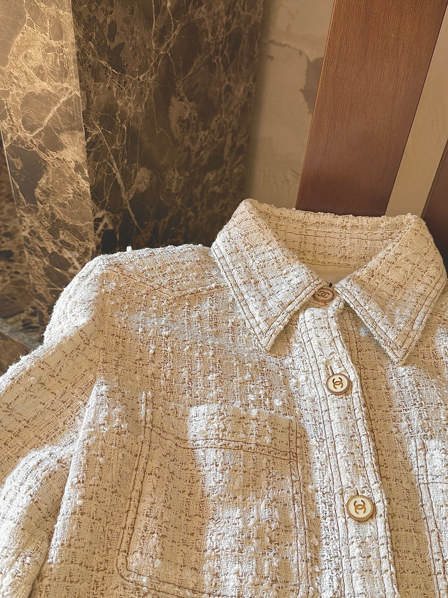 Chanel beige checkered shirt size:34