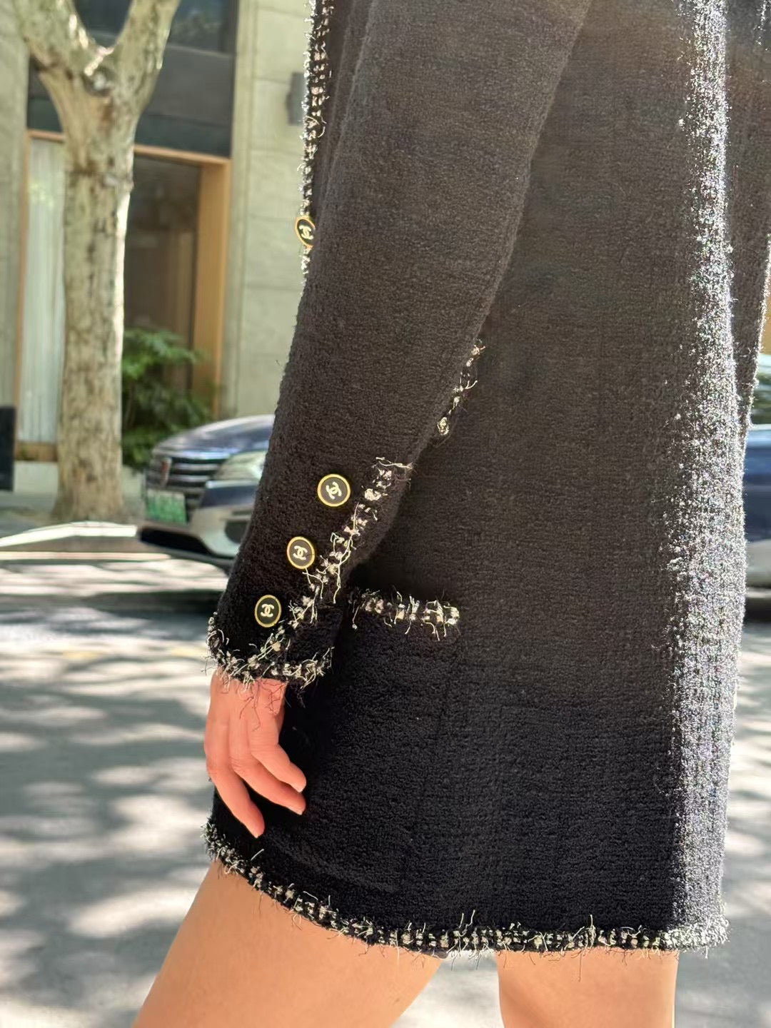Chanel 1994 Black Show Long Coat Size:38
