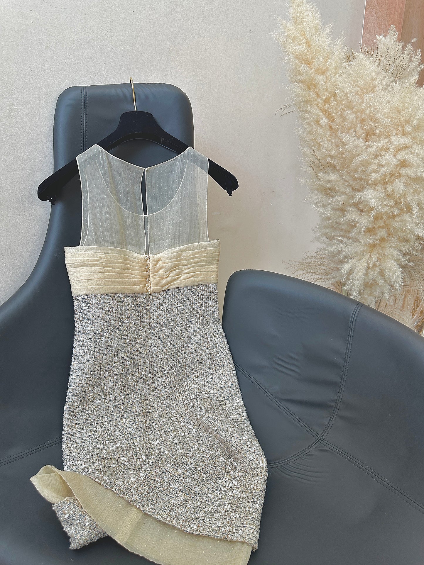 Chanel Show Lace Woolen Dress Size: 36