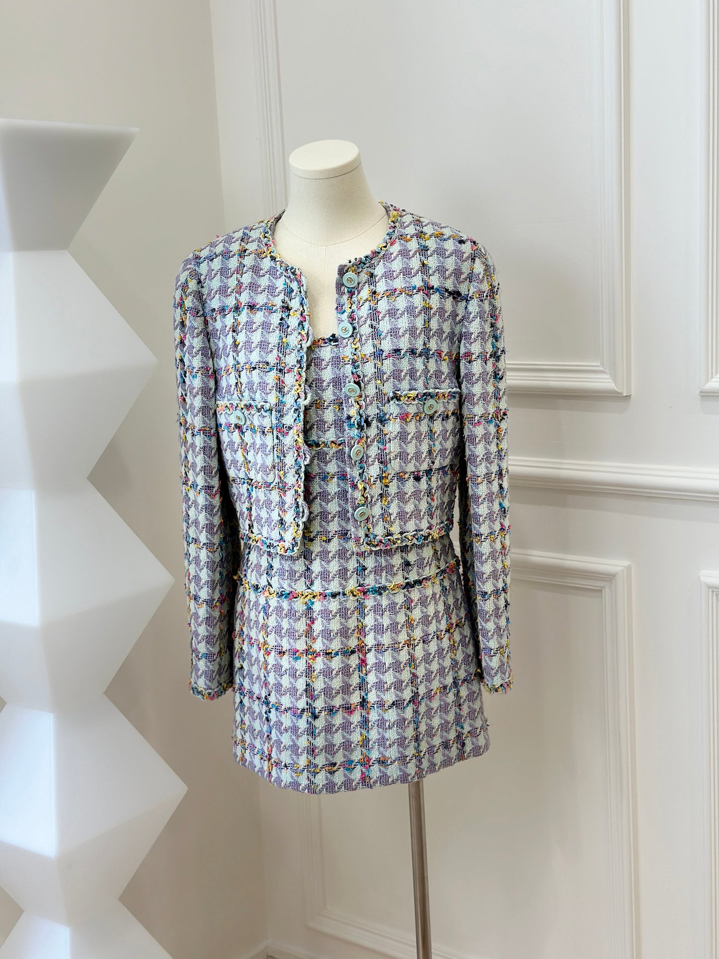 Chanel '95 vintage purple tweed suit Size:40