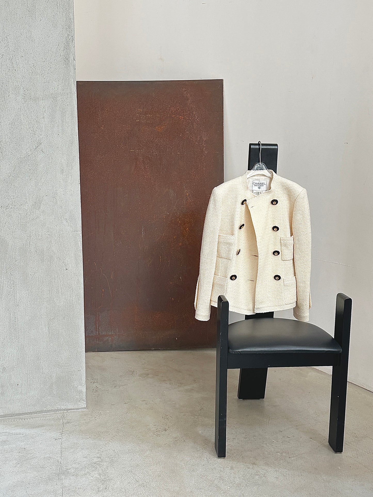 Chanel 80s fashion show off off off off white jacket Size: 36