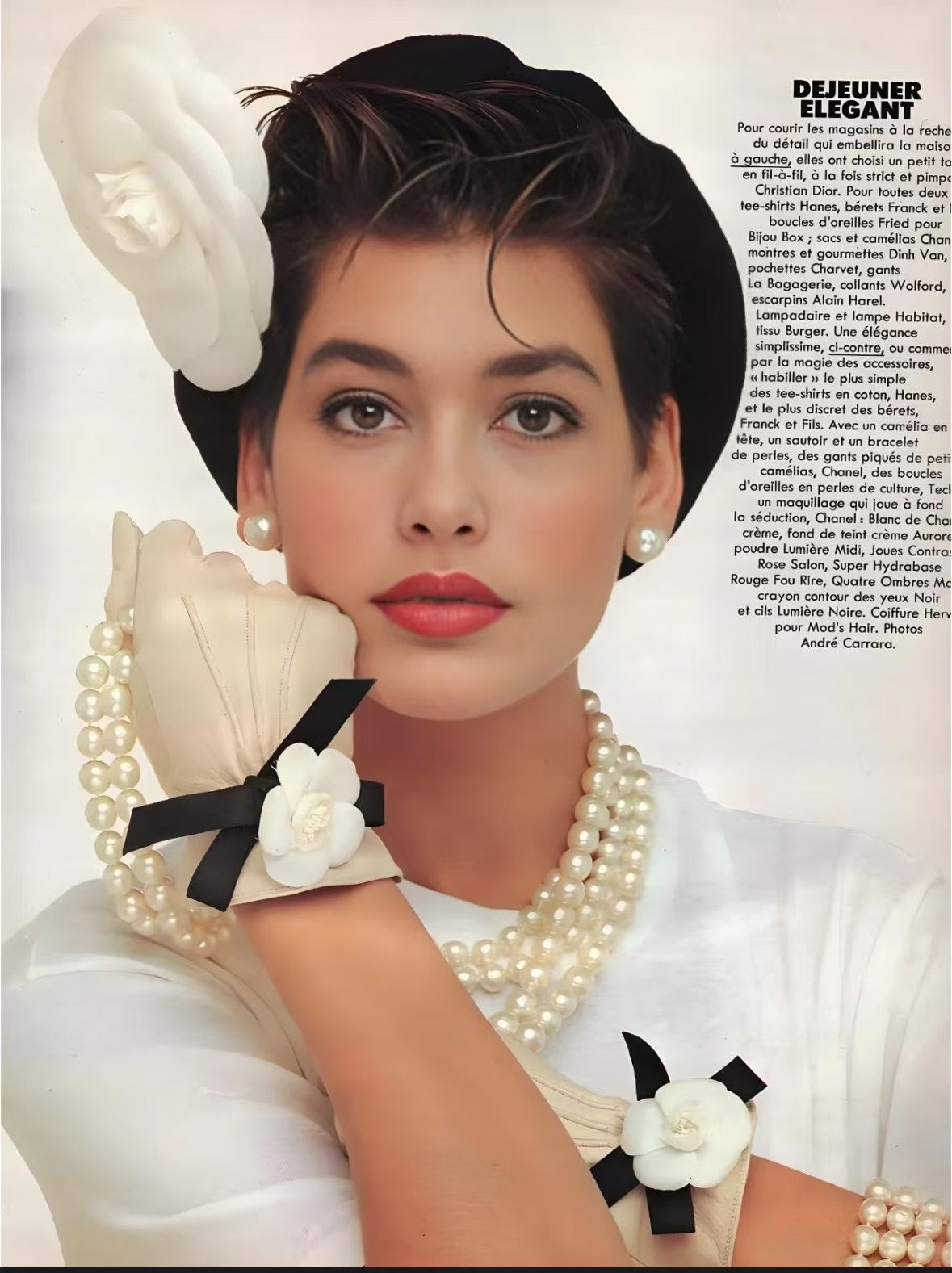 Chanel classic three-layer pearl necklace