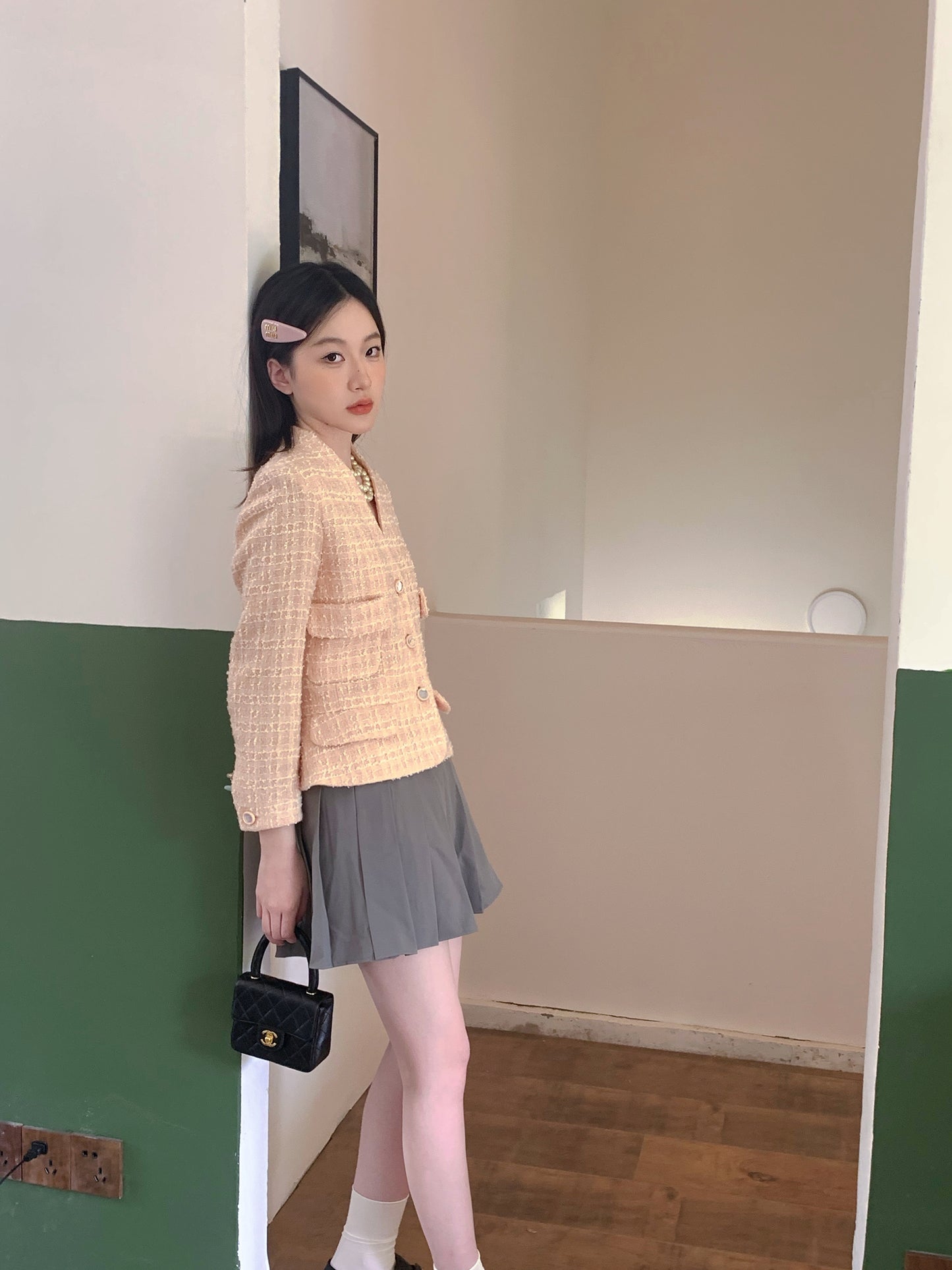 Chanel 1990s pink tweed suit Size:36