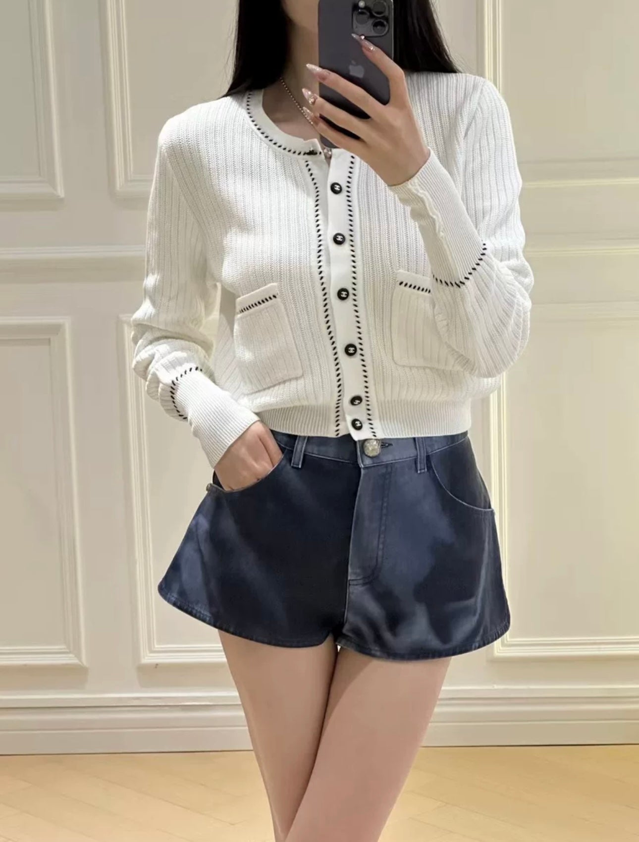 Chanel Vintage White Knitted Cardigan size:38