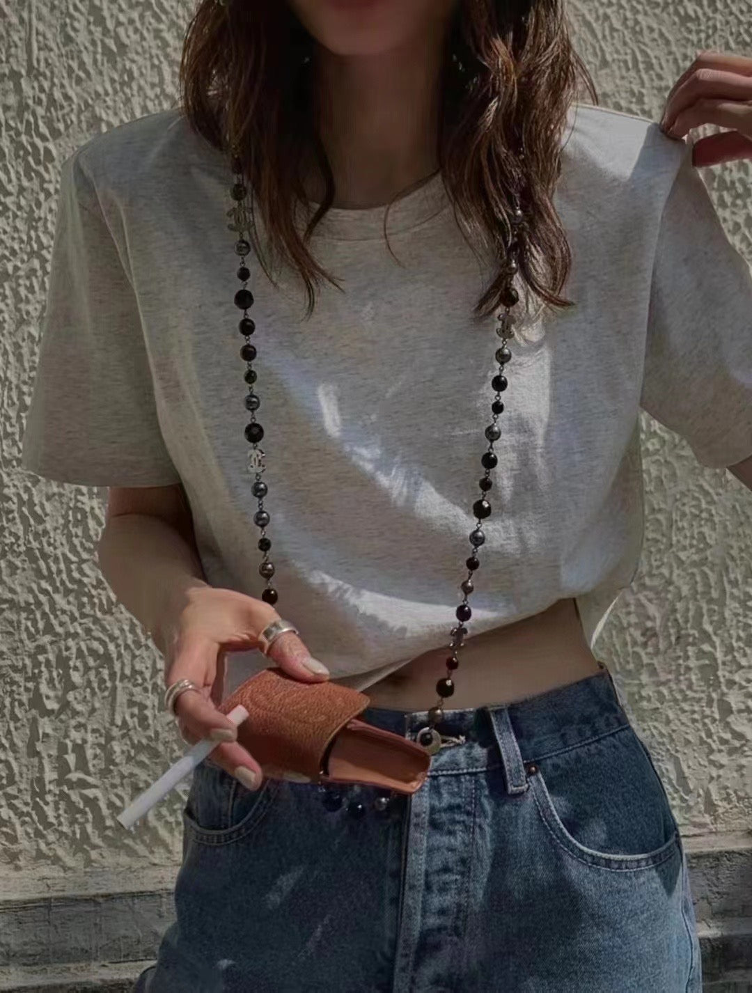 Chanel Black Pearl Long Necklace