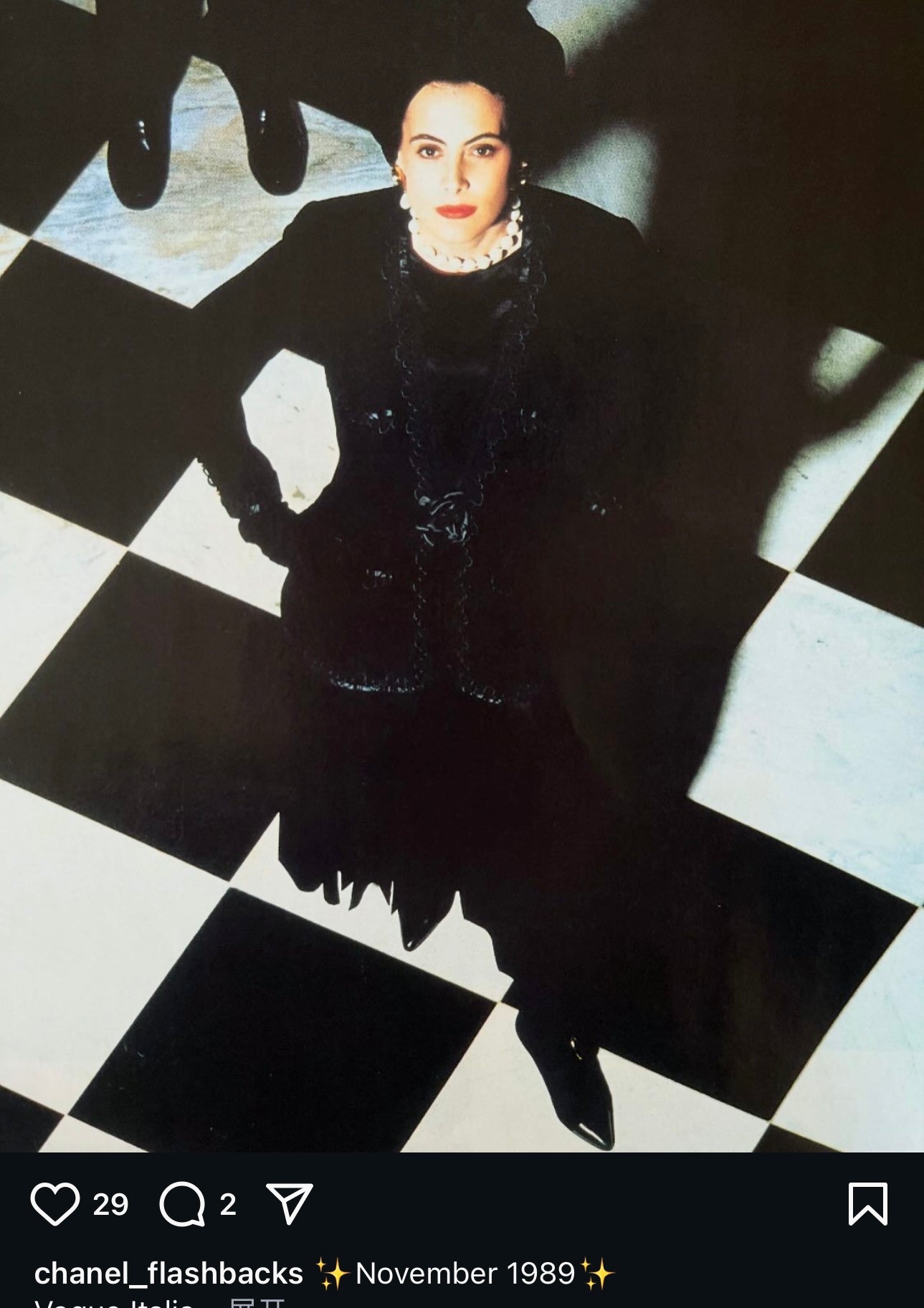 Chanel 1988 black long suit Size:42