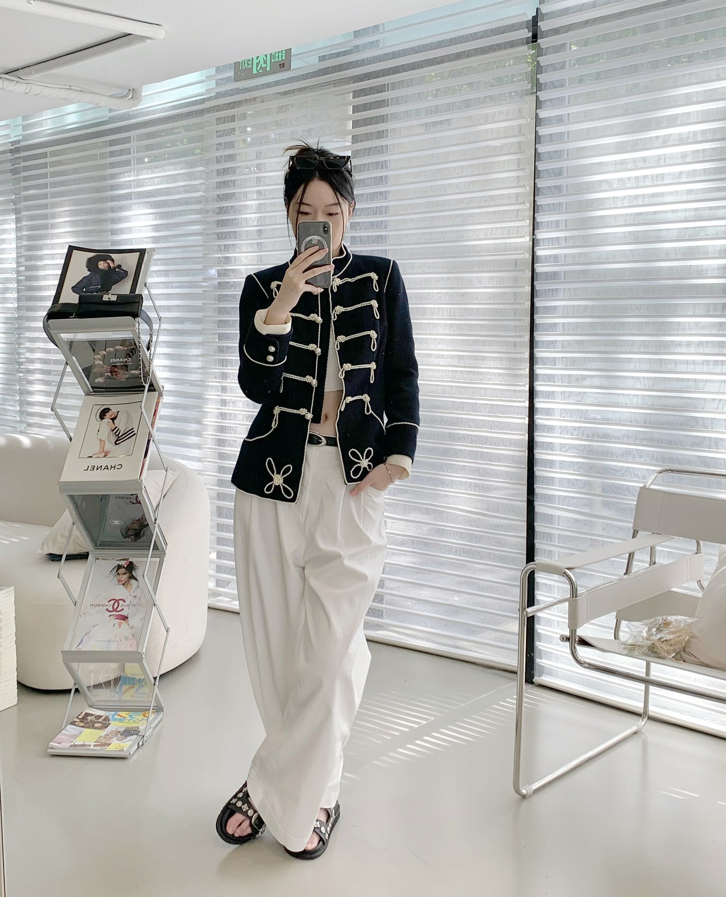Chanel pearl embroidered jacket Size:36