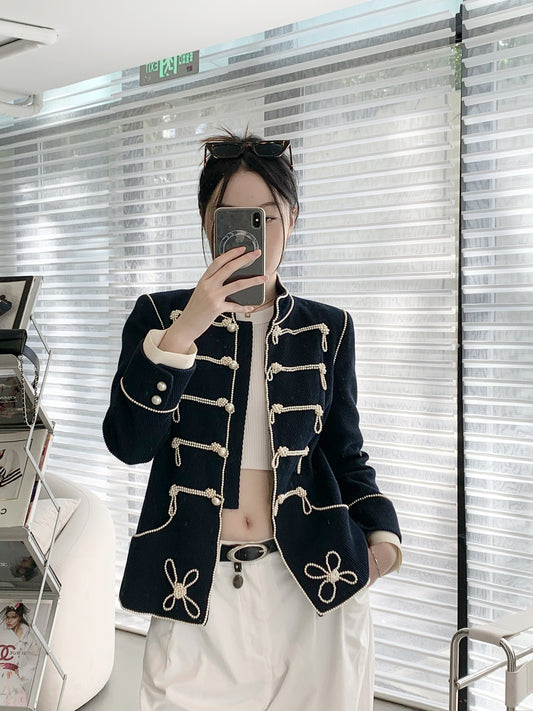 Chanel pearl embroidered jacket Size:36