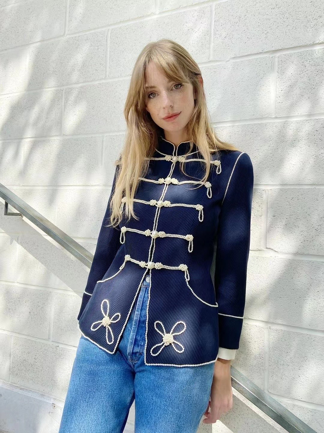 Chanel pearl embroidered jacket Size:36