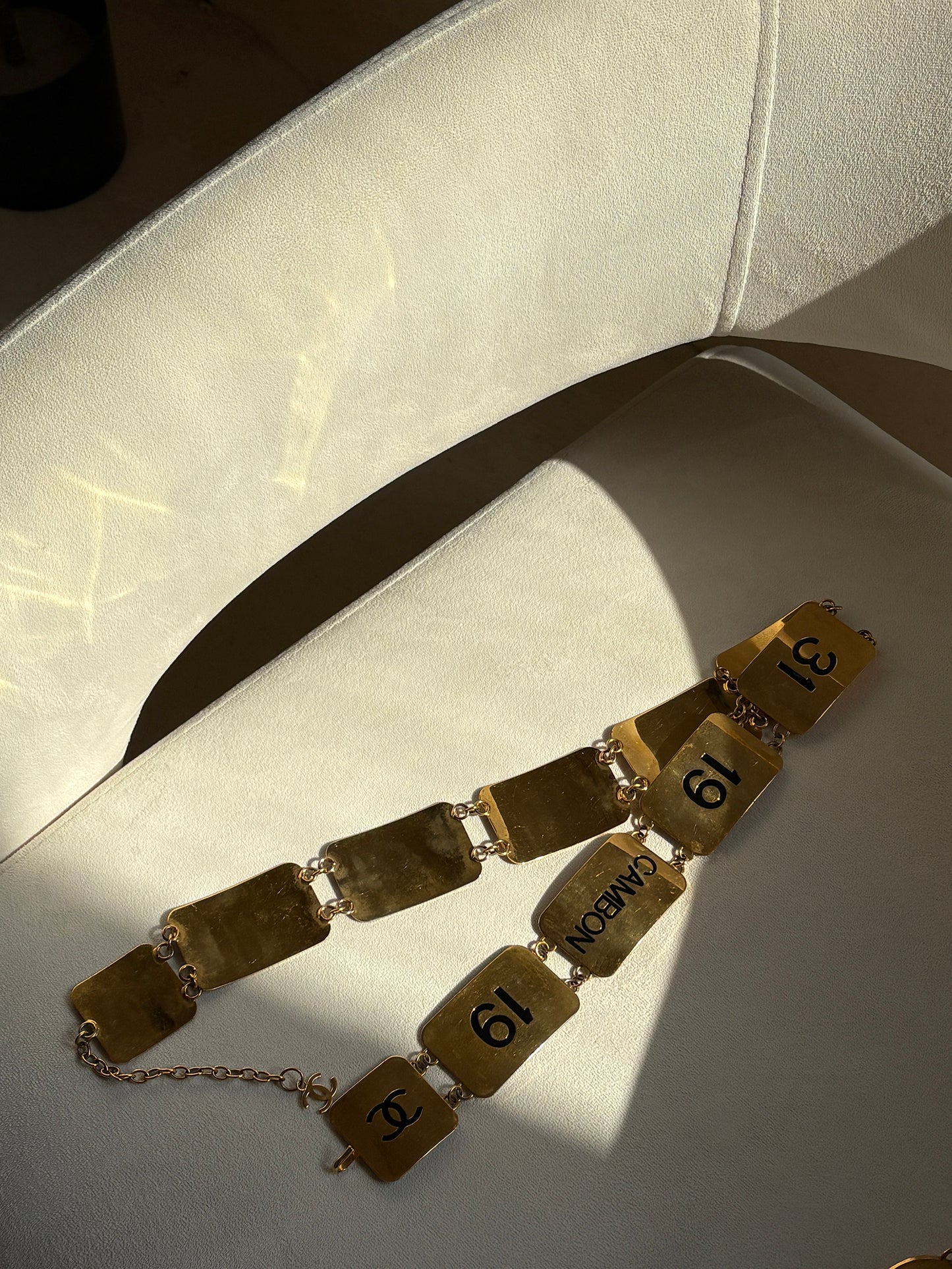 Chanel Golden Square Letter Belt
