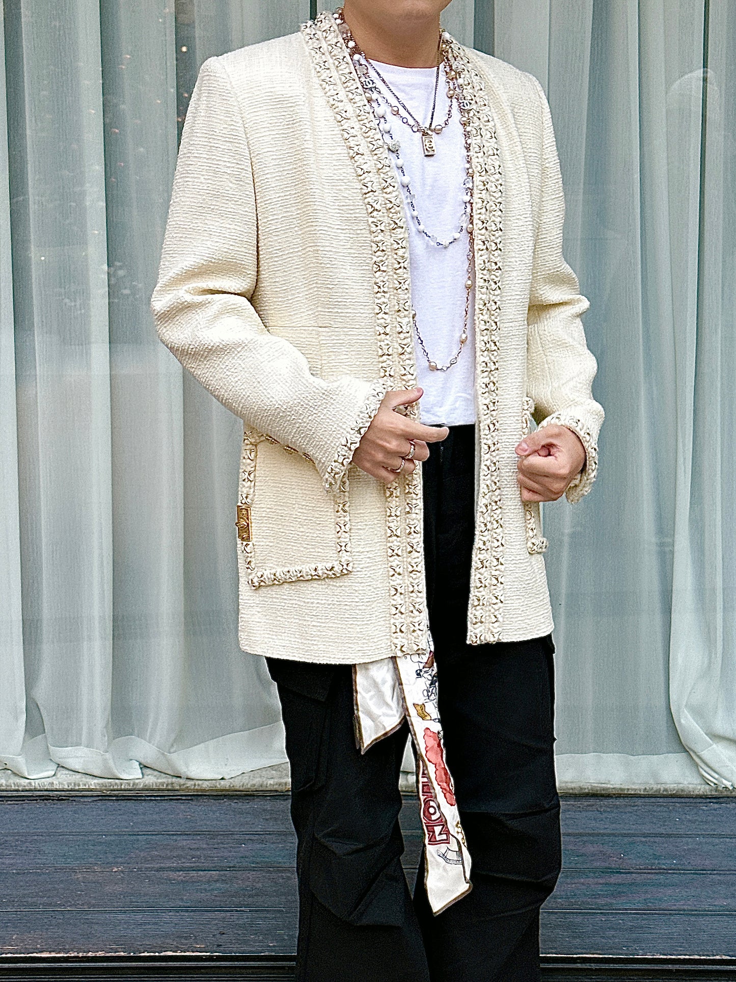 Chanel 2014 off white jacket Size:48