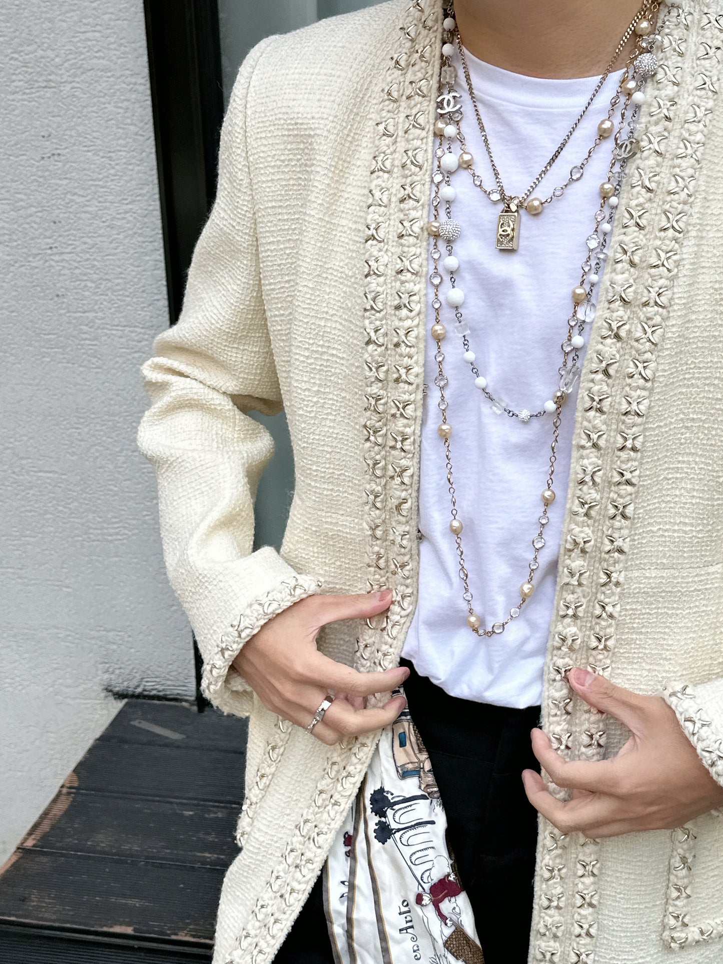 Chanel 2014 off white jacket Size:48