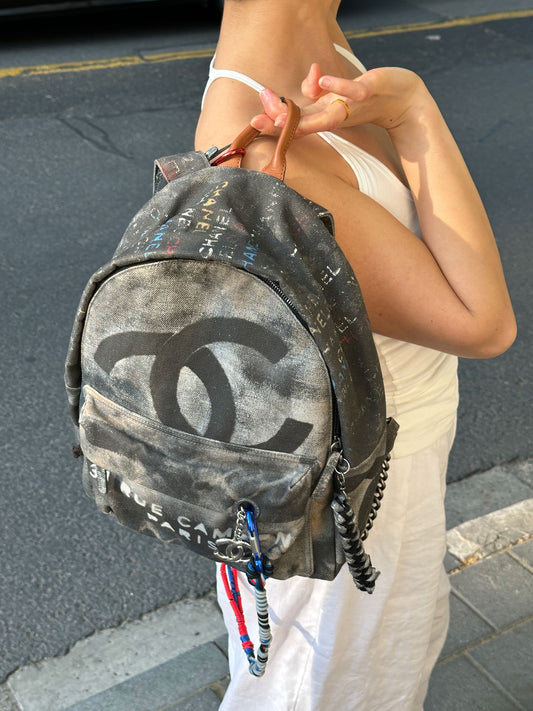 Chanel Anti war denim backpack bag