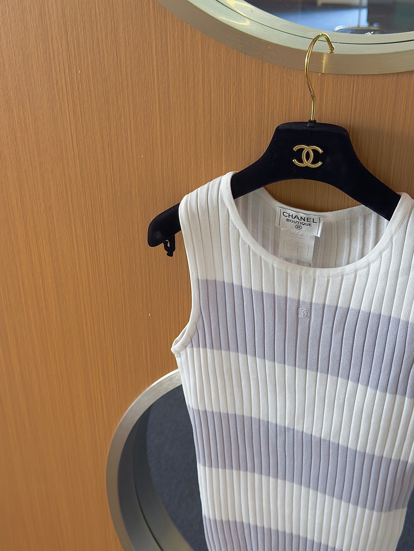 Chanel wide striped knitted vest SIze:36