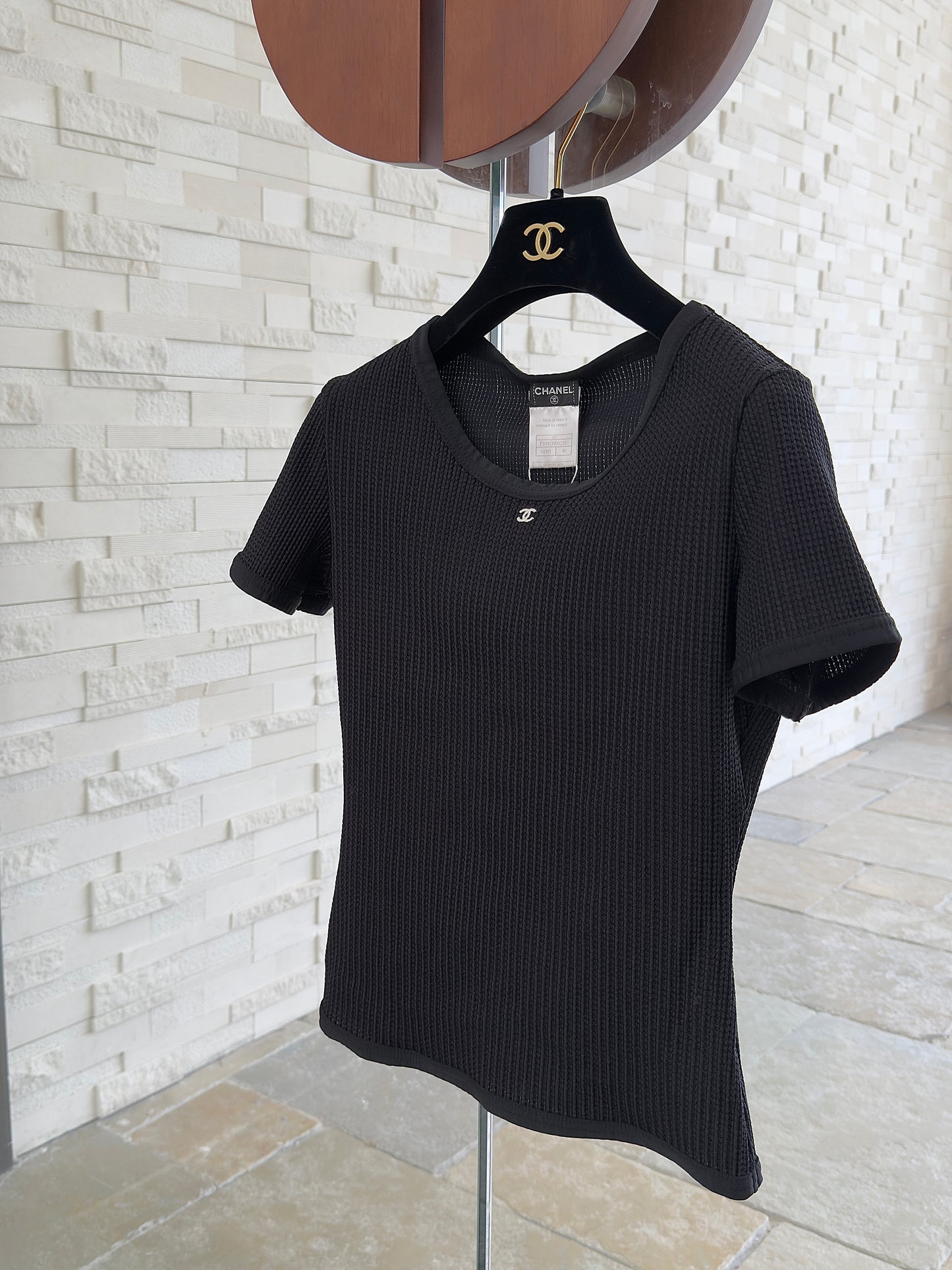 Chanel Black CC logo short sleeved shirt Size:38