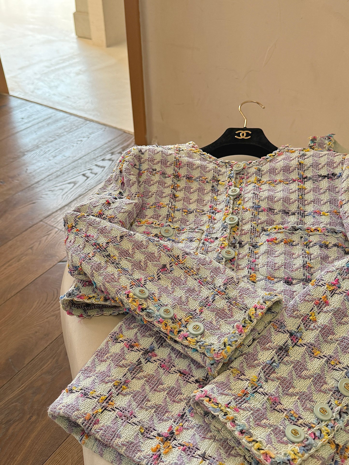 Chanel '95 vintage purple tweed suit Size:40