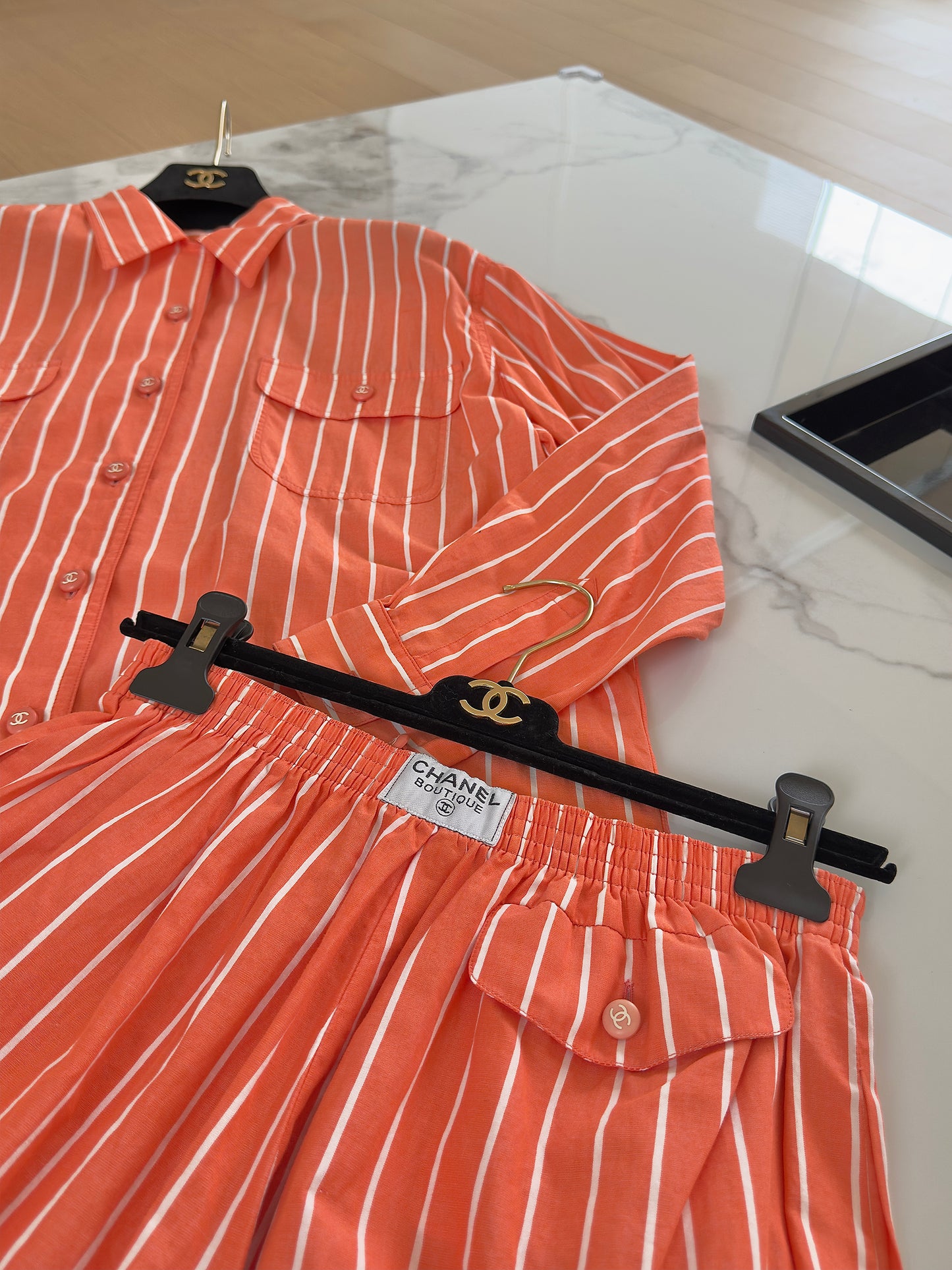 Chane Orange shirt set Size:38