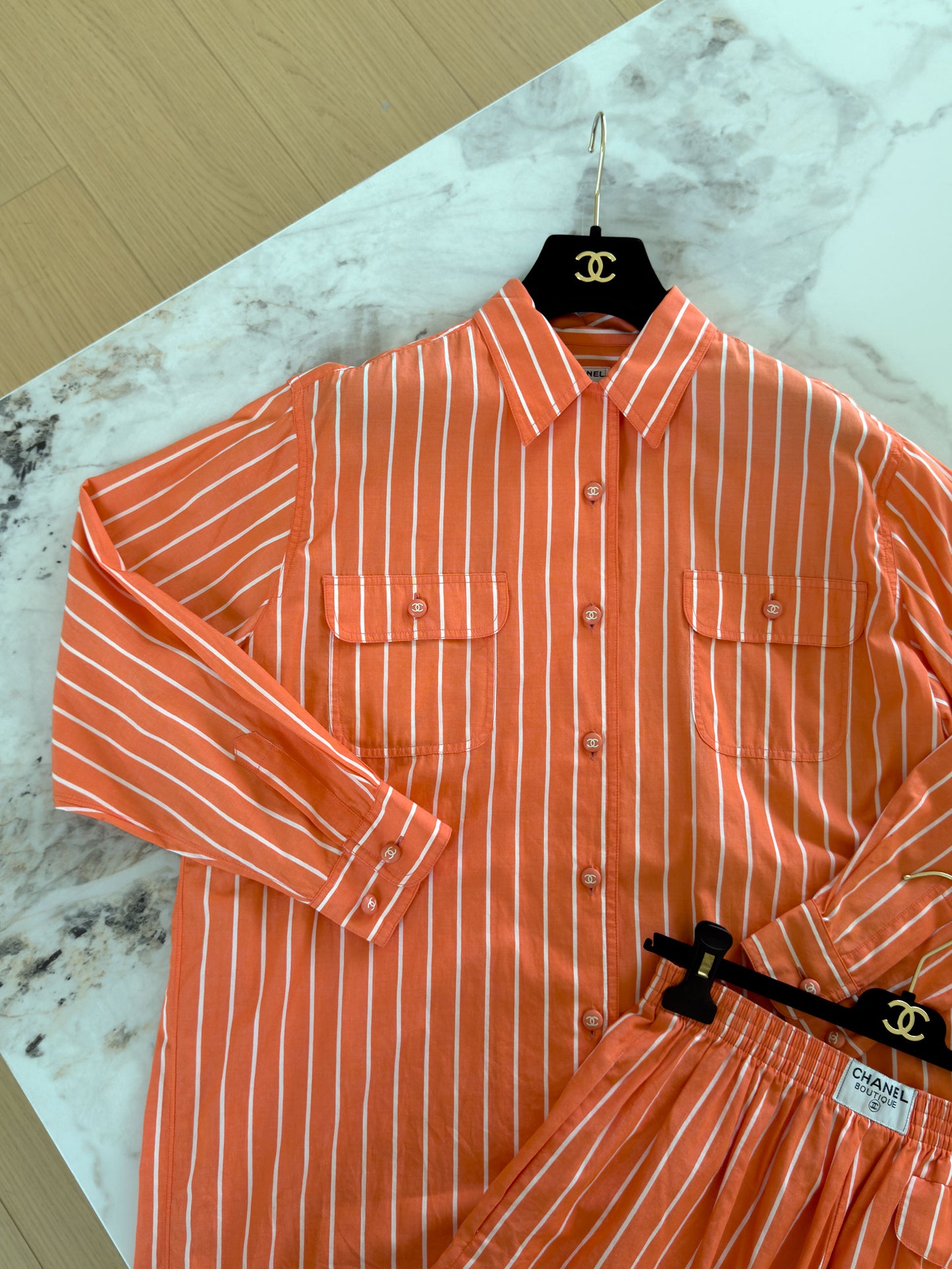 Chane Orange shirt set Size:38