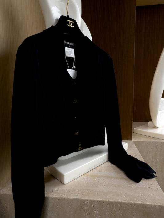 Chanel black silk shirt Size:38