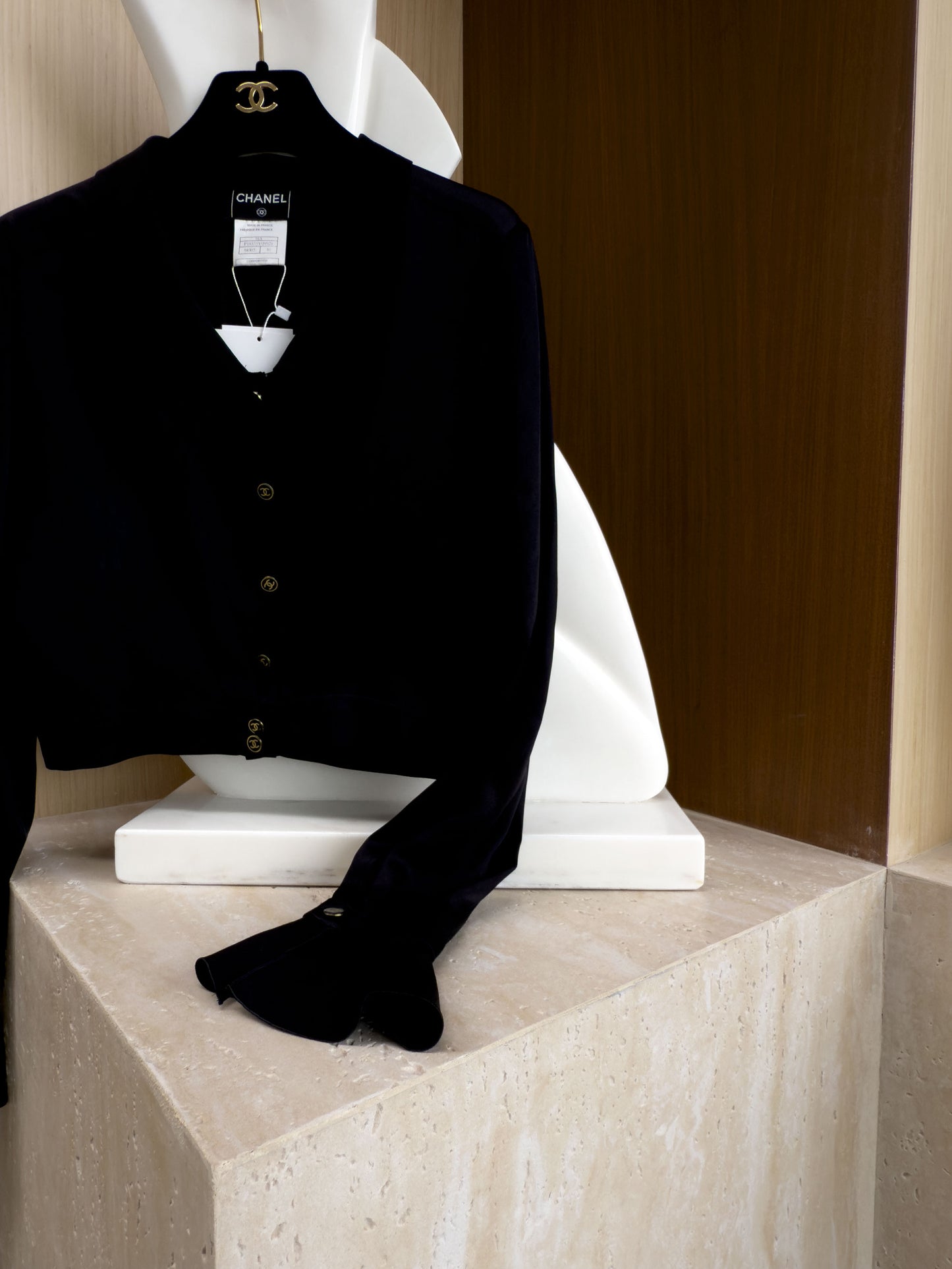 Chanel black silk shirt Size:38