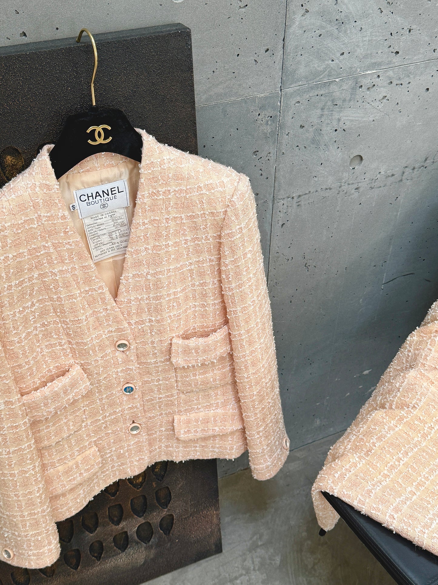 Chanel 1990s pink tweed suit Size:36