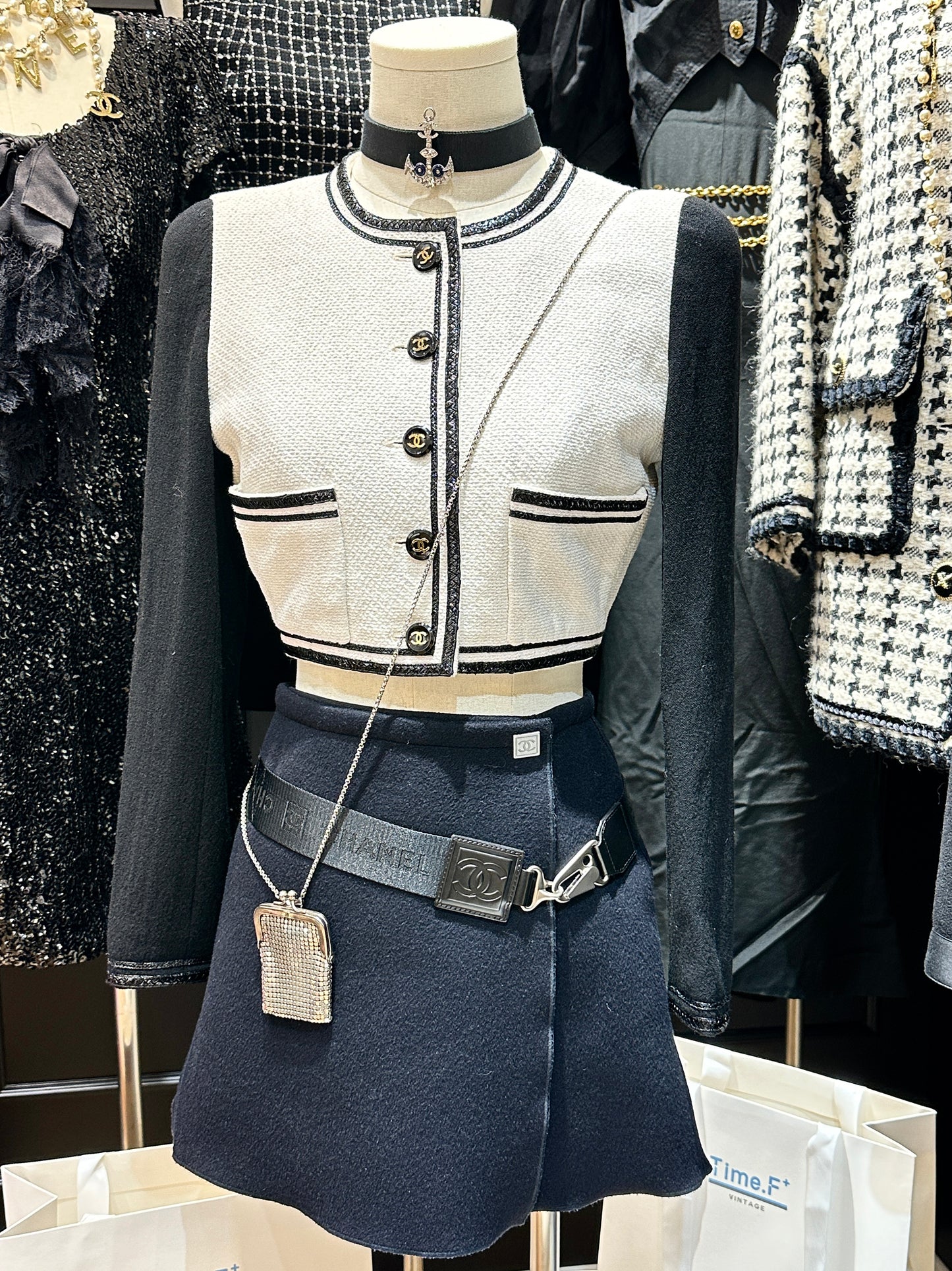 Chanel 1995 black and white panda jacket Size:34