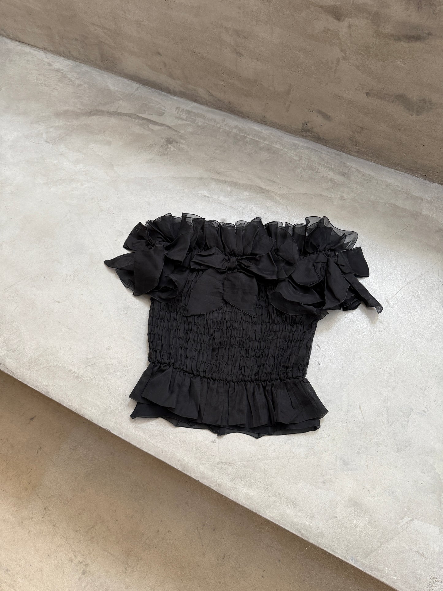 Chanel 1980s bow tie-up camisole top Size:38